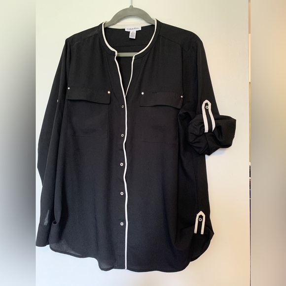 Calvin Klein Long Sleeve w/ Optional 3/4 Sleeve - Picture 1 of 4